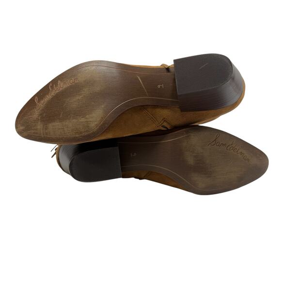 SAM EDELMAN | Rudie Brown Leather Fringe & Studded Ankle Booties 9m side zip - Picture 15 of 15